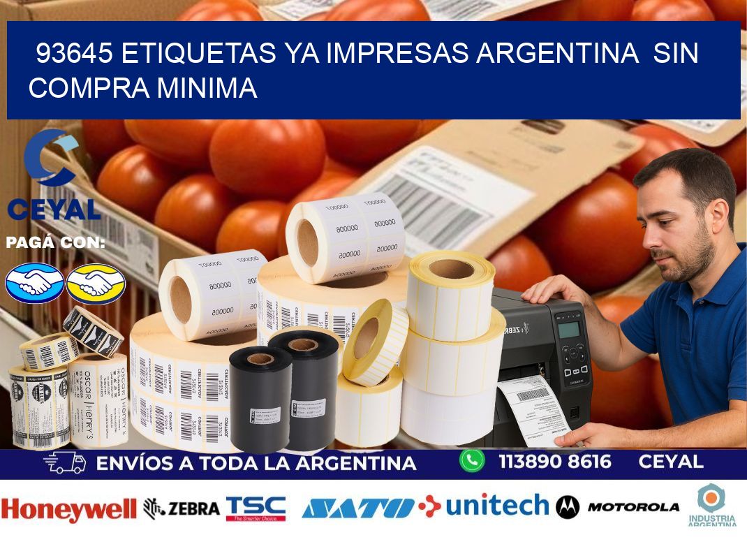 93645 ETIQUETAS YA IMPRESAS ARGENTINA SIN COMPRA MINIMA