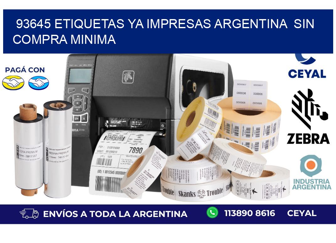 93645 ETIQUETAS YA IMPRESAS ARGENTINA SIN COMPRA MINIMA