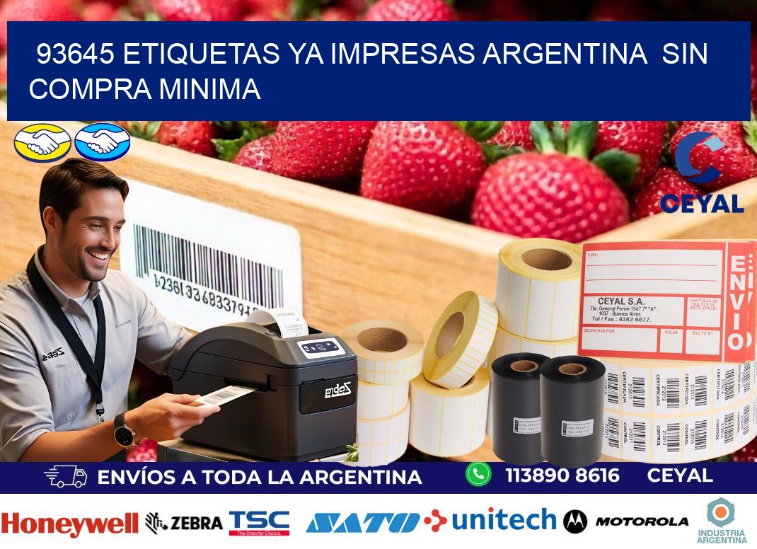 93645 ETIQUETAS YA IMPRESAS ARGENTINA  SIN COMPRA MINIMA