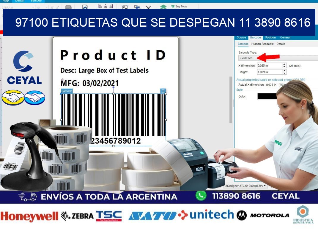 97100 ETIQUETAS QUE SE DESPEGAN 11 3890 8616