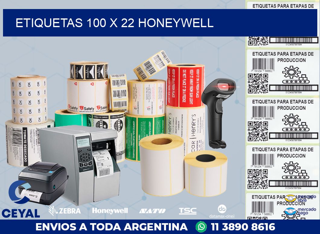 ETIQUETAS 100 x 22 HONEYWELL