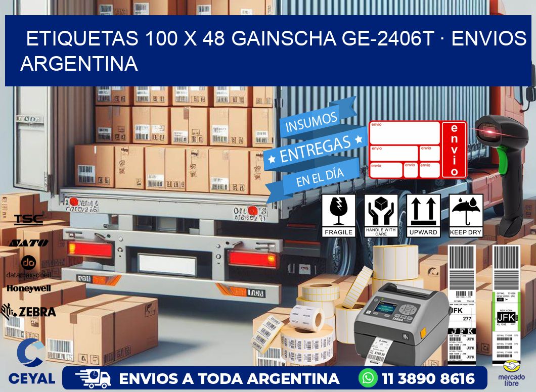 ETIQUETAS 100 x 48 GAINSCHA GE-2406T · ENVIOS ARGENTINA