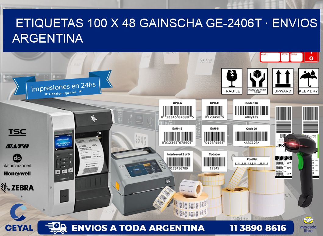 ETIQUETAS 100 x 48 GAINSCHA GE-2406T · ENVIOS ARGENTINA