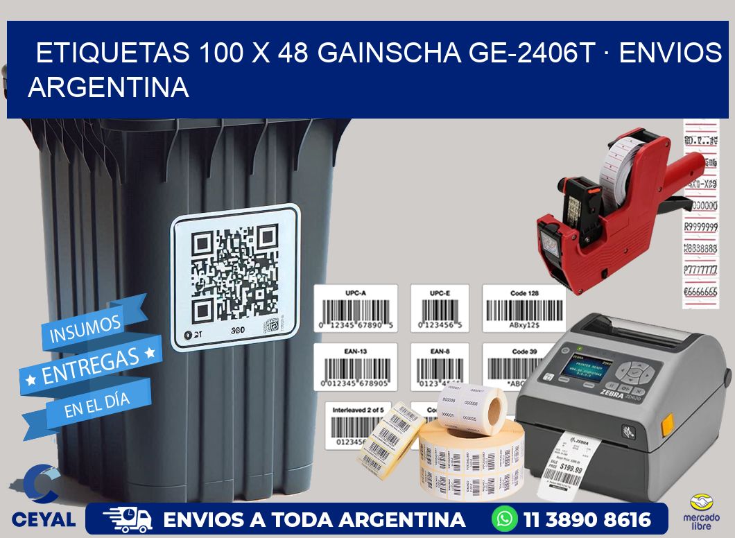 ETIQUETAS 100 x 48 GAINSCHA GE-2406T · ENVIOS ARGENTINA