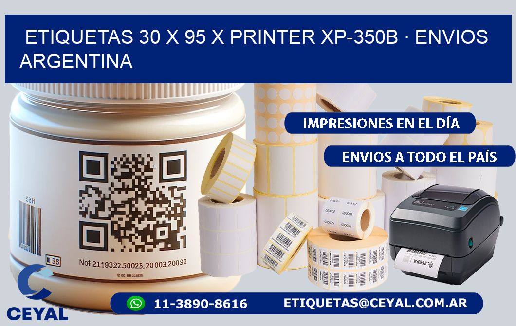 ETIQUETAS 30 x 95 X PRINTER XP-350B · ENVIOS ARGENTINA