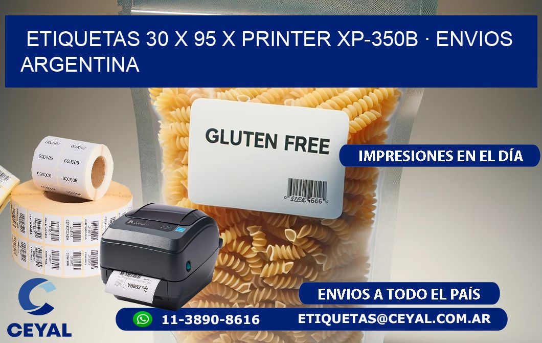 ETIQUETAS 30 x 95 X PRINTER XP-350B · ENVIOS ARGENTINA
