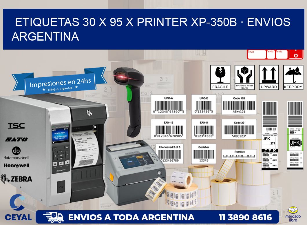 ETIQUETAS 30 x 95 X PRINTER XP-350B · ENVIOS ARGENTINA