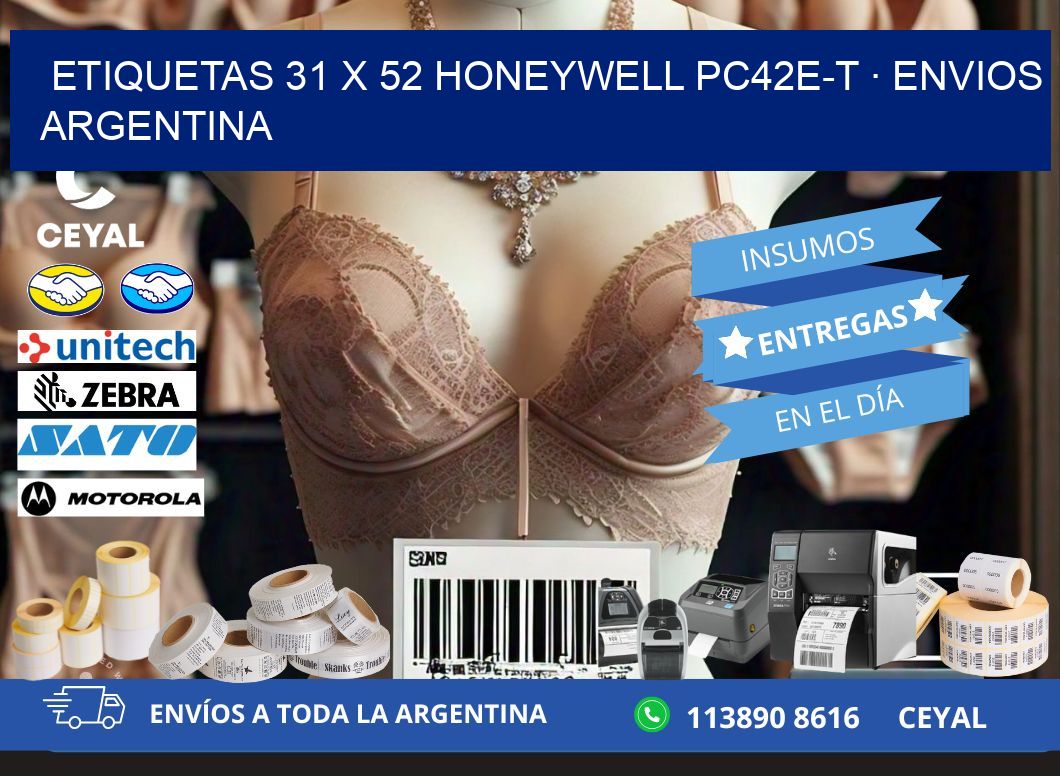 ETIQUETAS 31 x 52 HONEYWELL PC42E-T · ENVIOS ARGENTINA