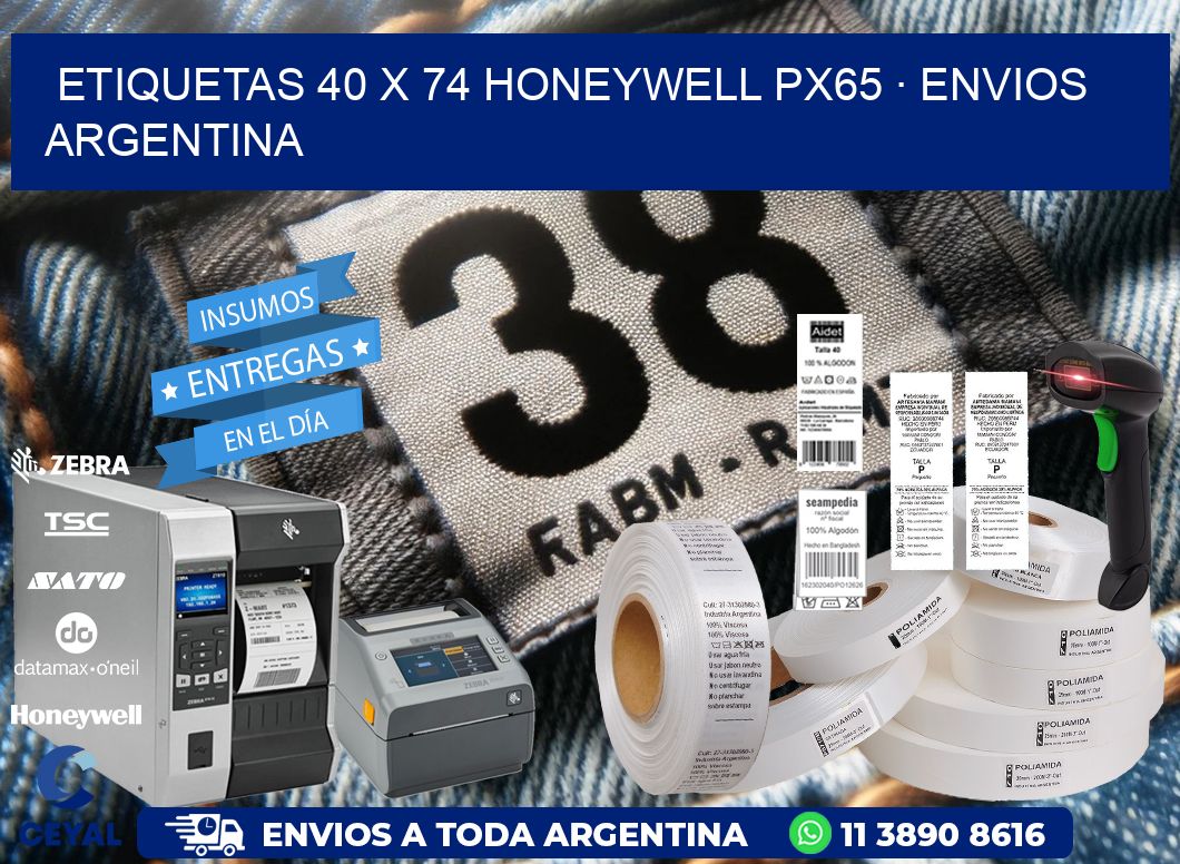 ETIQUETAS 40 x 74 HONEYWELL PX65 · ENVIOS ARGENTINA