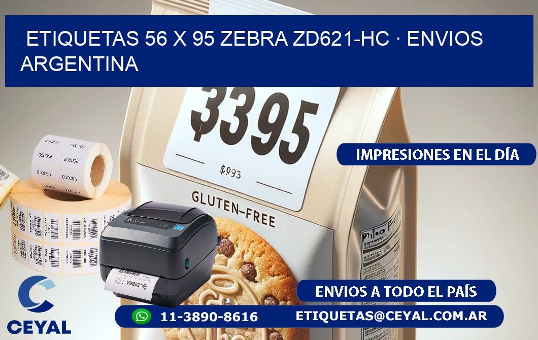 ETIQUETAS 56 x 95 ZEBRA ZD621-HC · ENVIOS ARGENTINA