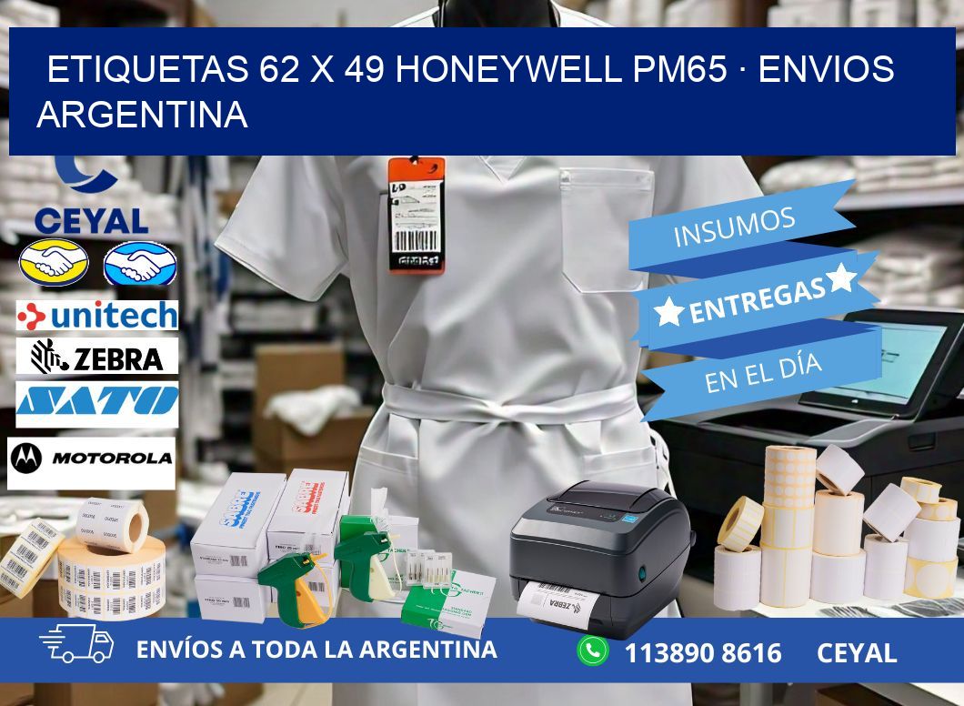 ETIQUETAS 62 x 49 HONEYWELL PM65 · ENVIOS ARGENTINA
