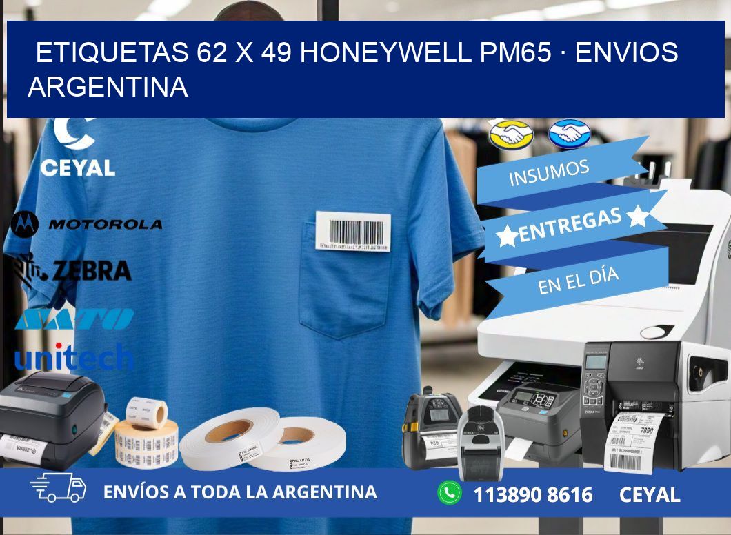 ETIQUETAS 62 x 49 HONEYWELL PM65 · ENVIOS ARGENTINA