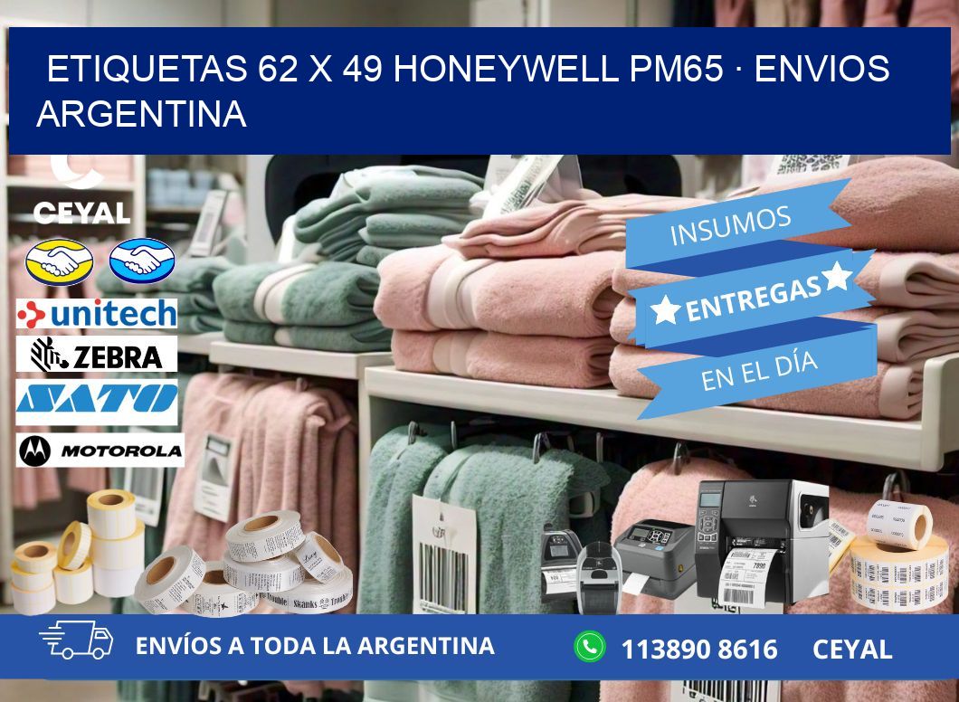 ETIQUETAS 62 x 49 HONEYWELL PM65 · ENVIOS ARGENTINA