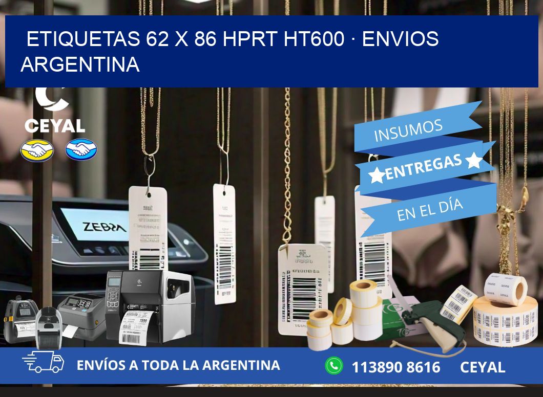 ETIQUETAS 62 x 86 HPRT HT600 · ENVIOS ARGENTINA