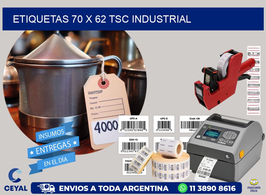 ETIQUETAS 70 x 62 TSC INDUSTRIAL