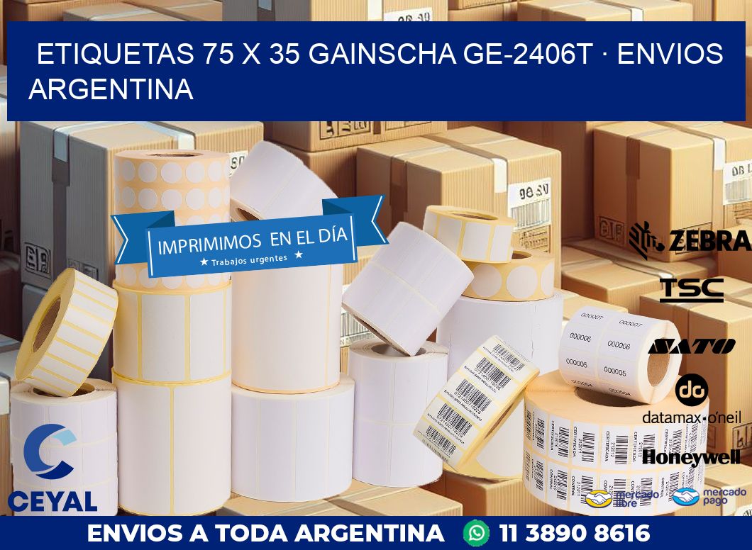 ETIQUETAS 75 x 35 GAINSCHA GE-2406T · ENVIOS ARGENTINA