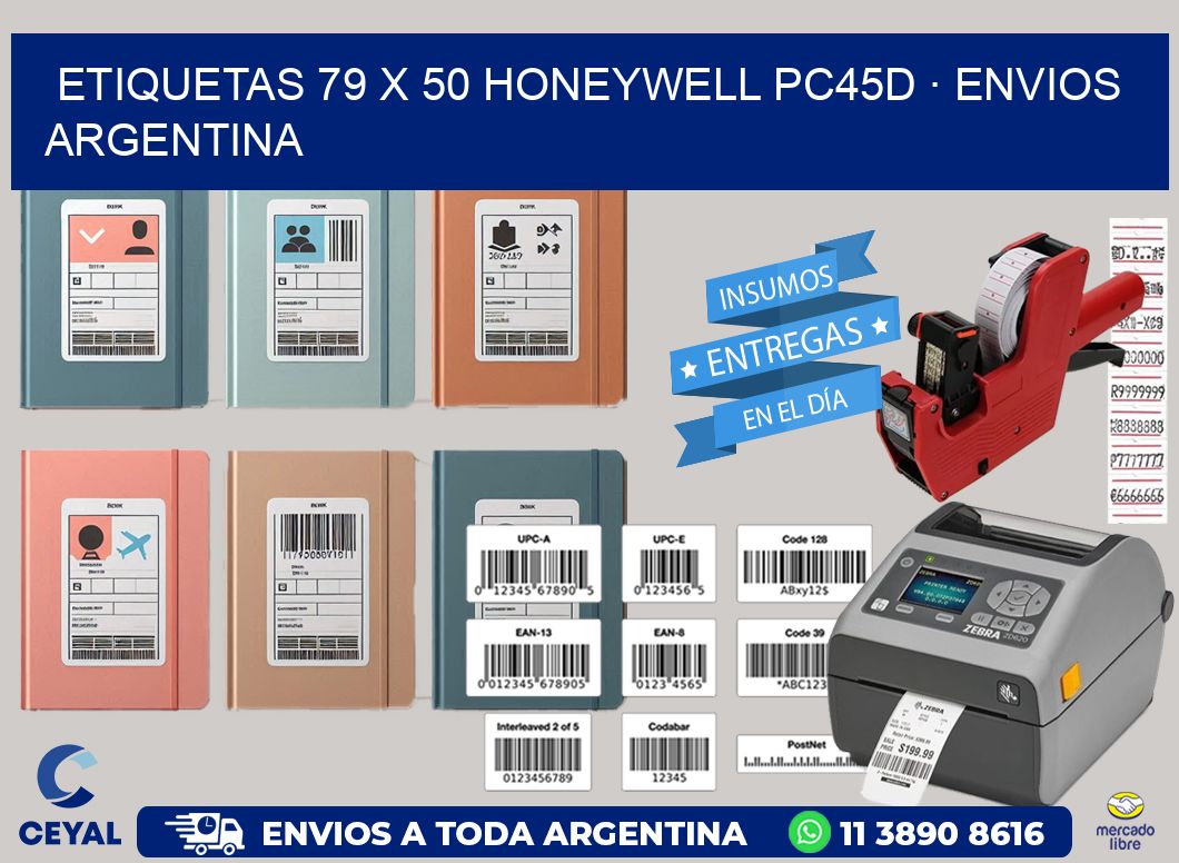 ETIQUETAS 79 x 50 HONEYWELL PC45D · ENVIOS ARGENTINA