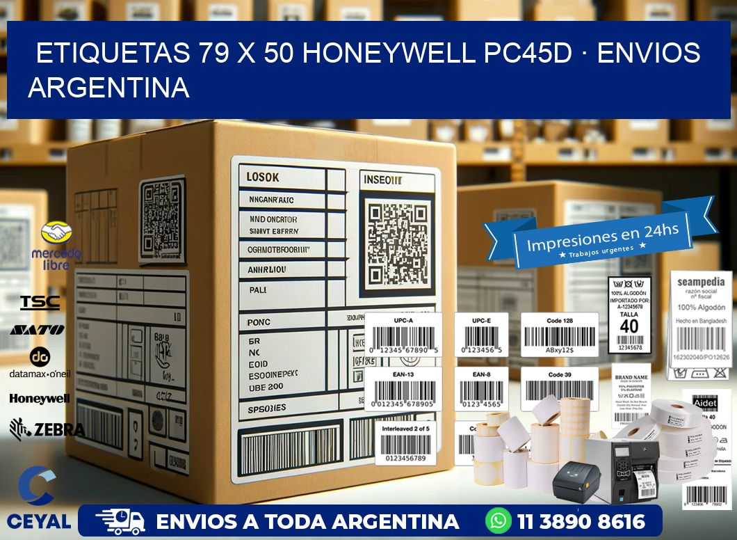 ETIQUETAS 79 x 50 HONEYWELL PC45D · ENVIOS ARGENTINA