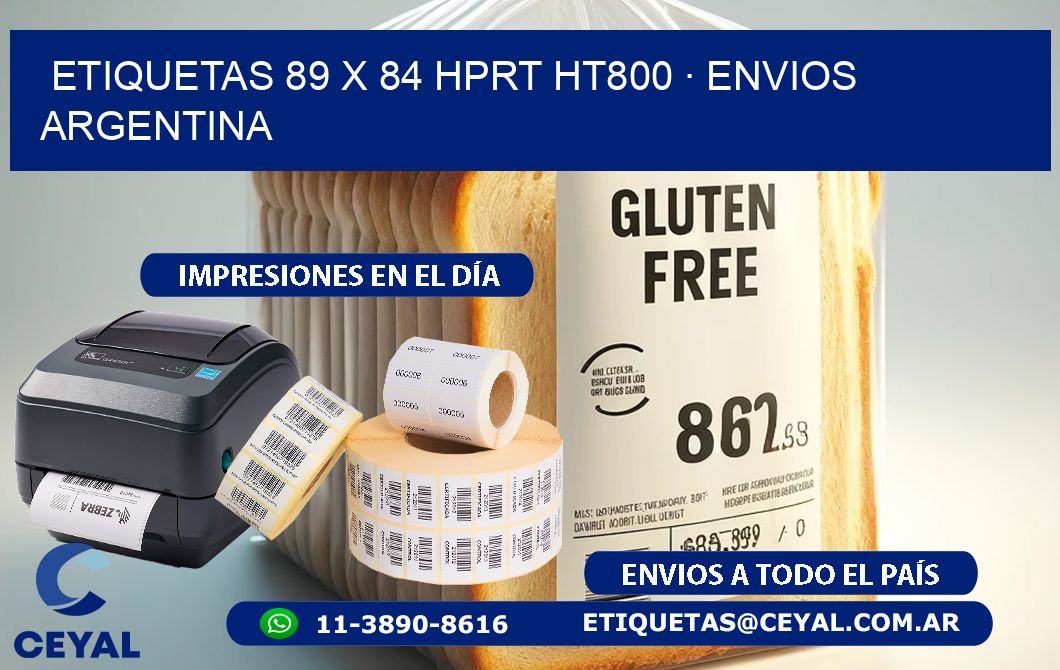 ETIQUETAS 89 x 84 HPRT HT800 · ENVIOS ARGENTINA