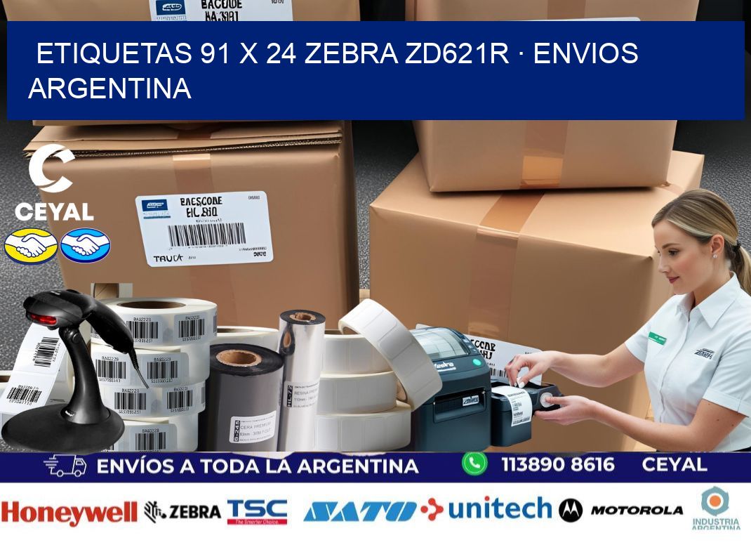 ETIQUETAS 91 x 24 ZEBRA ZD621R · ENVIOS ARGENTINA