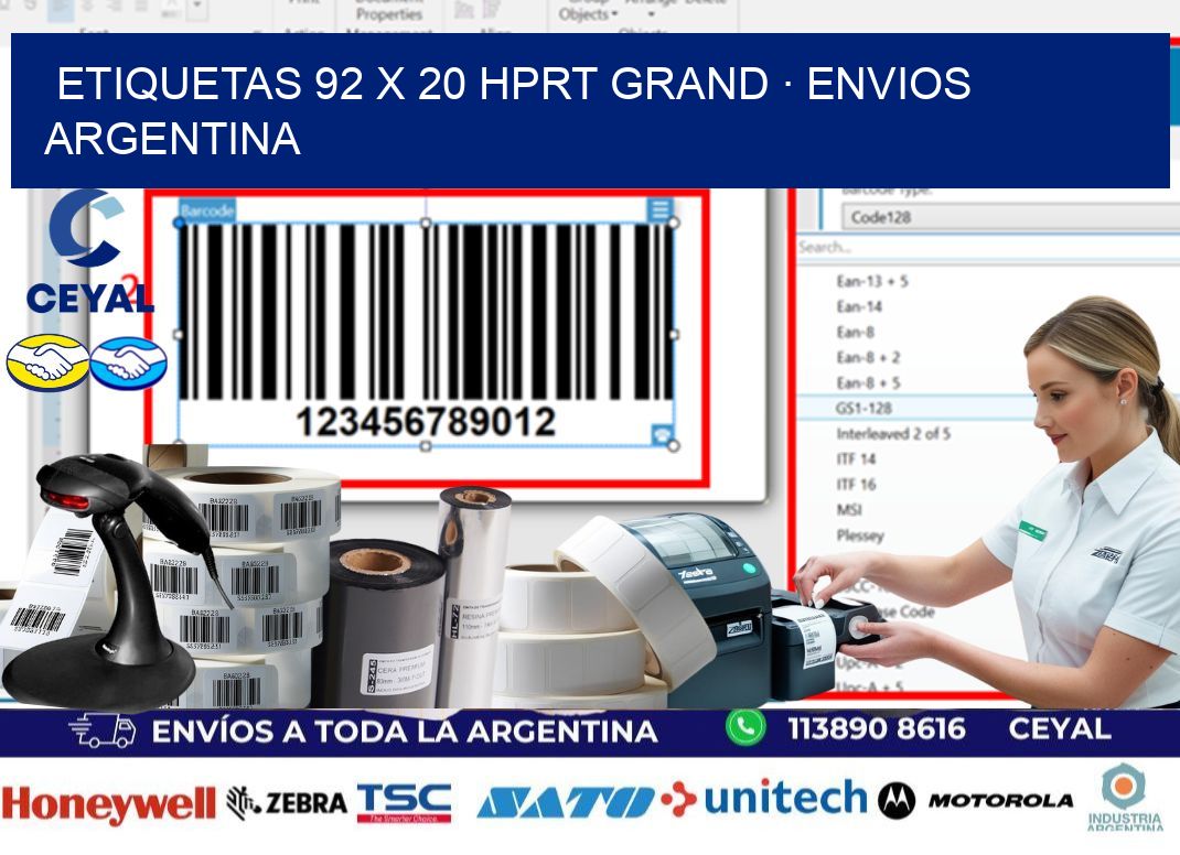ETIQUETAS 92 x 20 HPRT GRAND · ENVIOS ARGENTINA