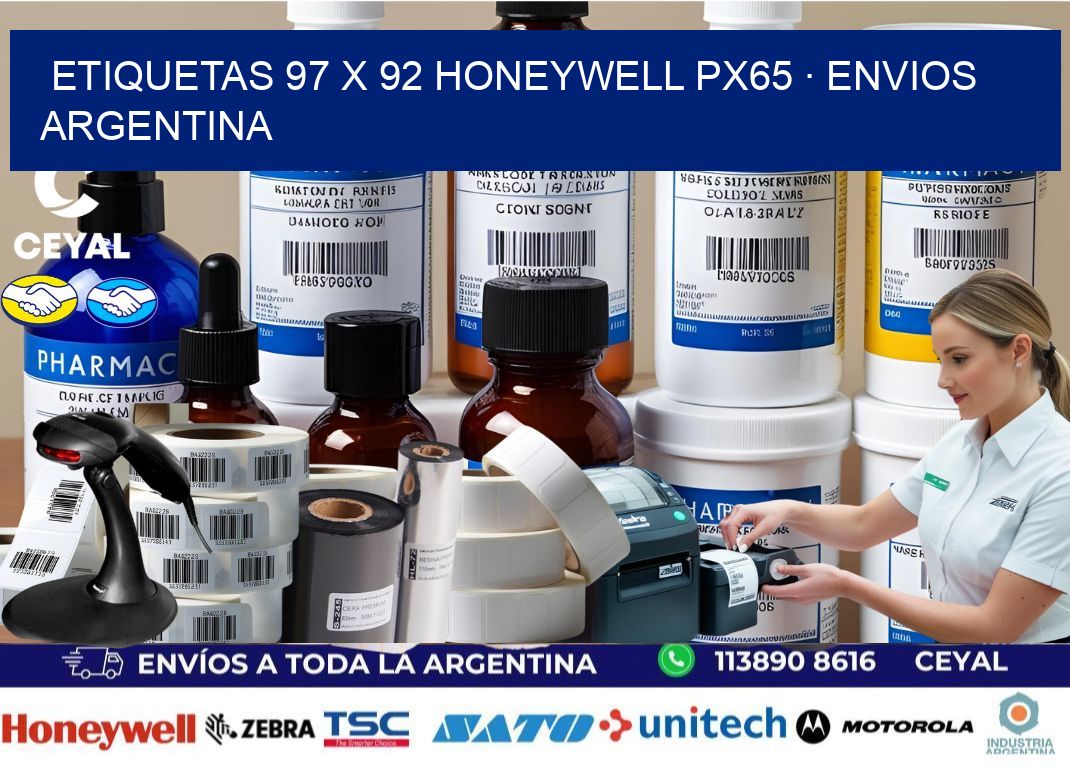 ETIQUETAS 97 x 92 HONEYWELL PX65 · ENVIOS ARGENTINA