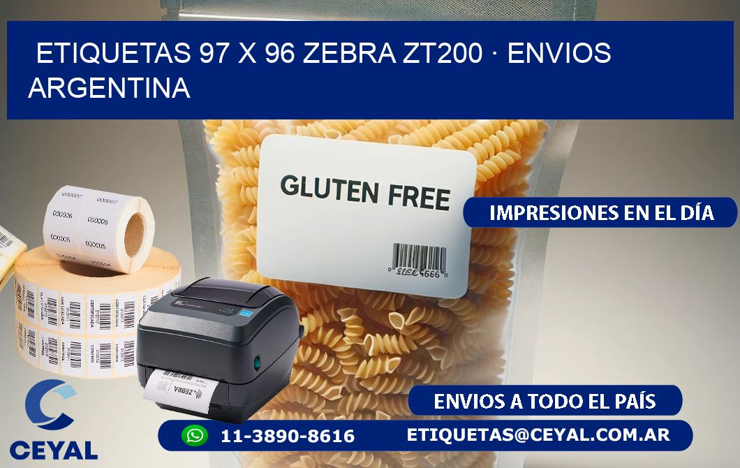 ETIQUETAS 97 x 96 ZEBRA ZT200 · ENVIOS ARGENTINA