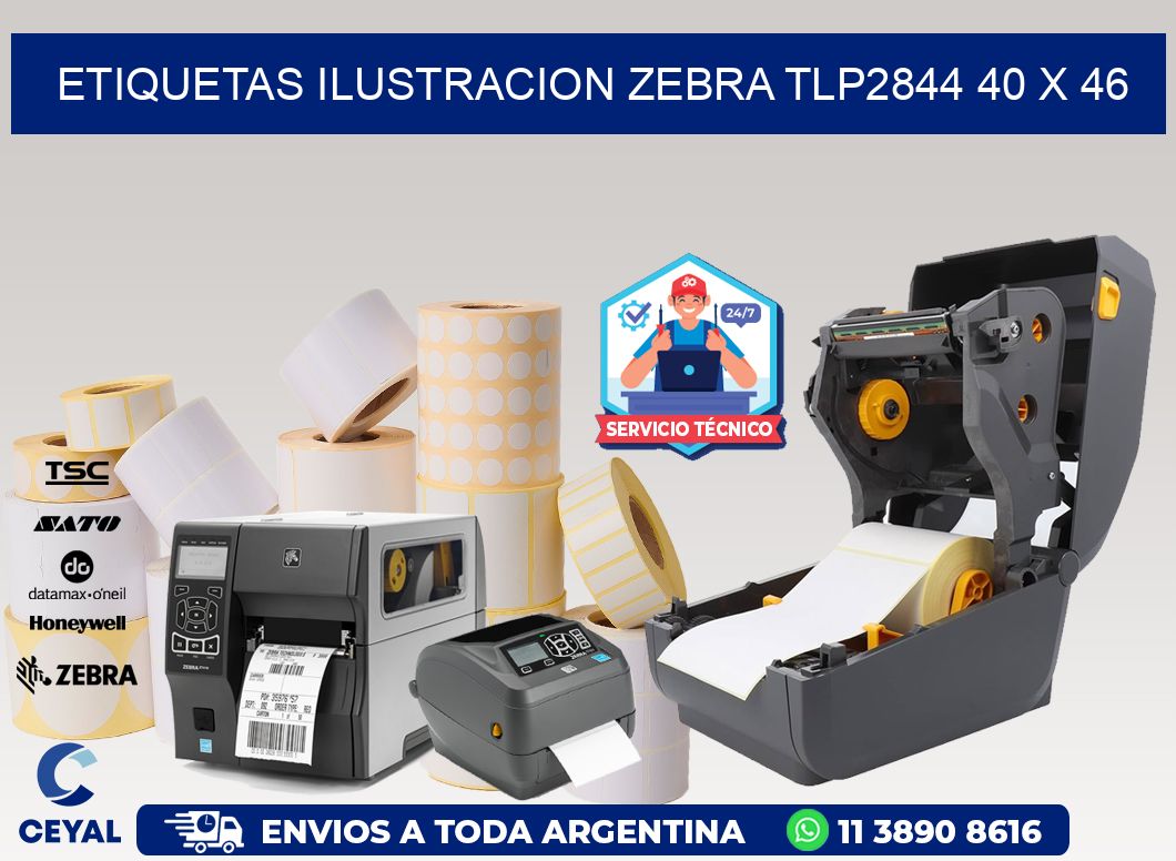 ETIQUETAS ILUSTRACION ZEBRA TLP2844 40 x 46