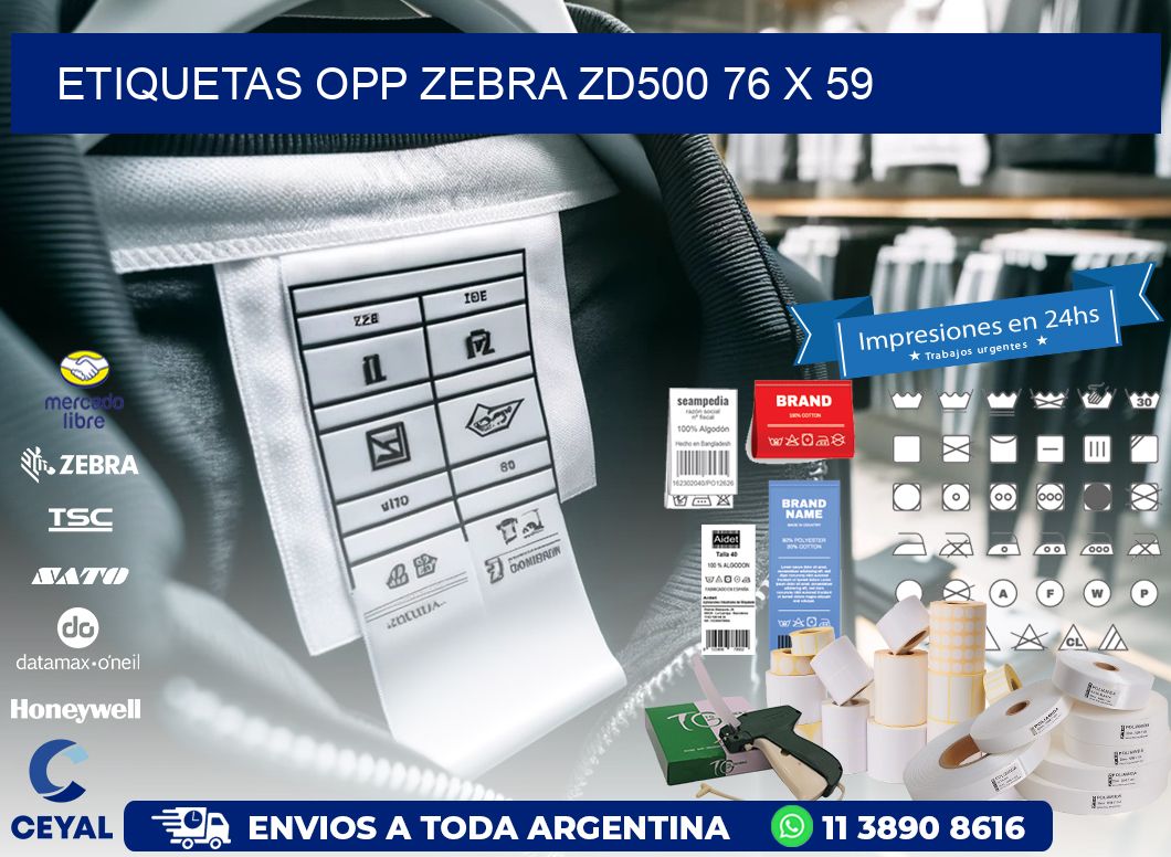 ETIQUETAS OPP ZEBRA ZD500 76 x 59