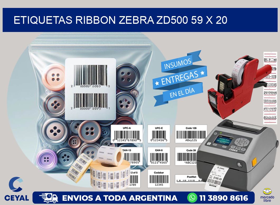 ETIQUETAS RIBBON Zebra ZD500 59 x 20