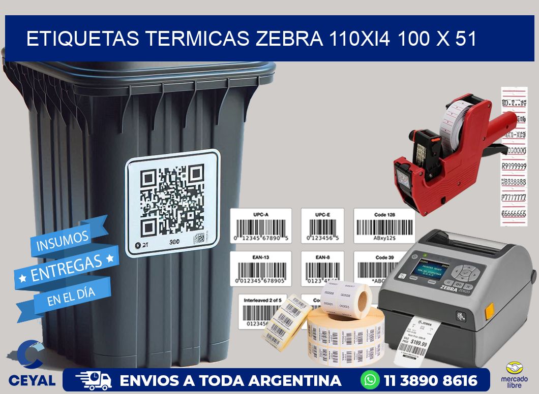 ETIQUETAS TERMICAS ZEBRA 110Xi4 100 x 51