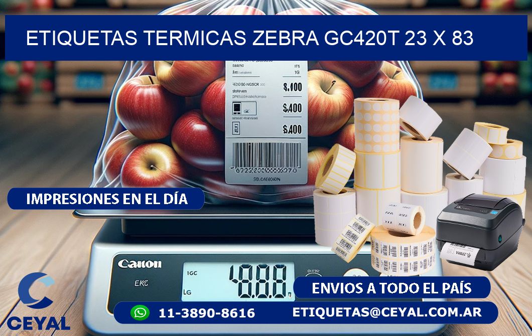 ETIQUETAS TERMICAS ZEBRA GC420T 23 x 83