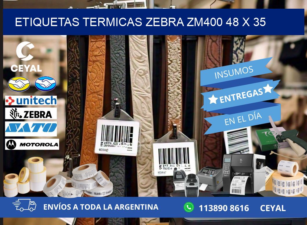ETIQUETAS TERMICAS ZEBRA ZM400 48 x 35