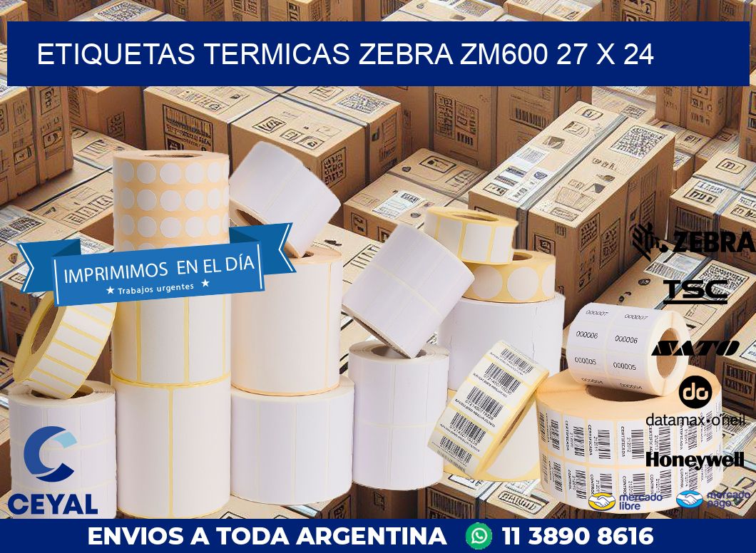 ETIQUETAS TERMICAS ZEBRA ZM600 27 x 24