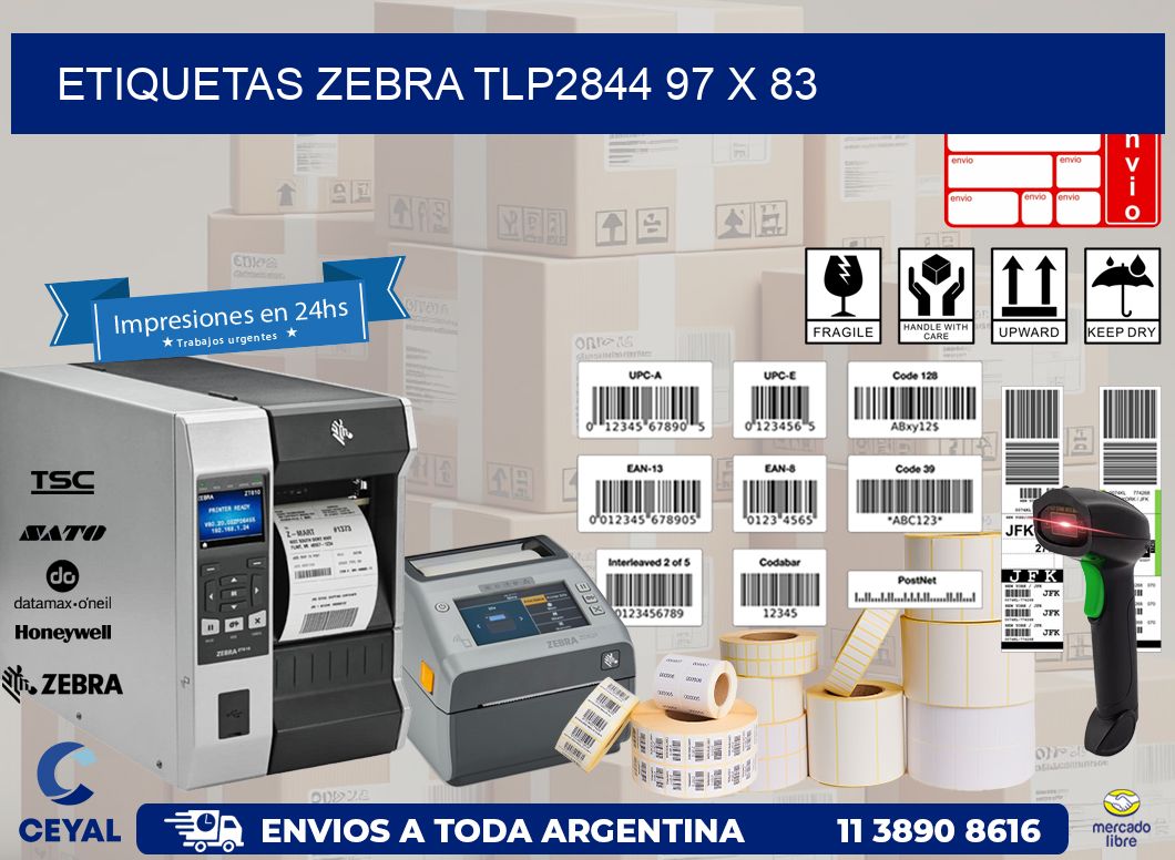 ETIQUETAS Zebra TLP2844 97 x 83