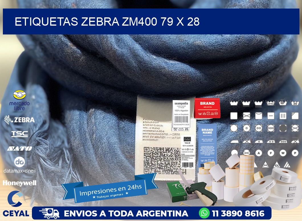 ETIQUETAS Zebra ZM400 79 x 28