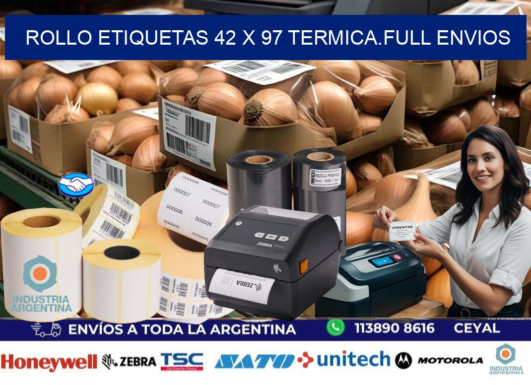 Rollo etiquetas 42 x 97 termica.full envios