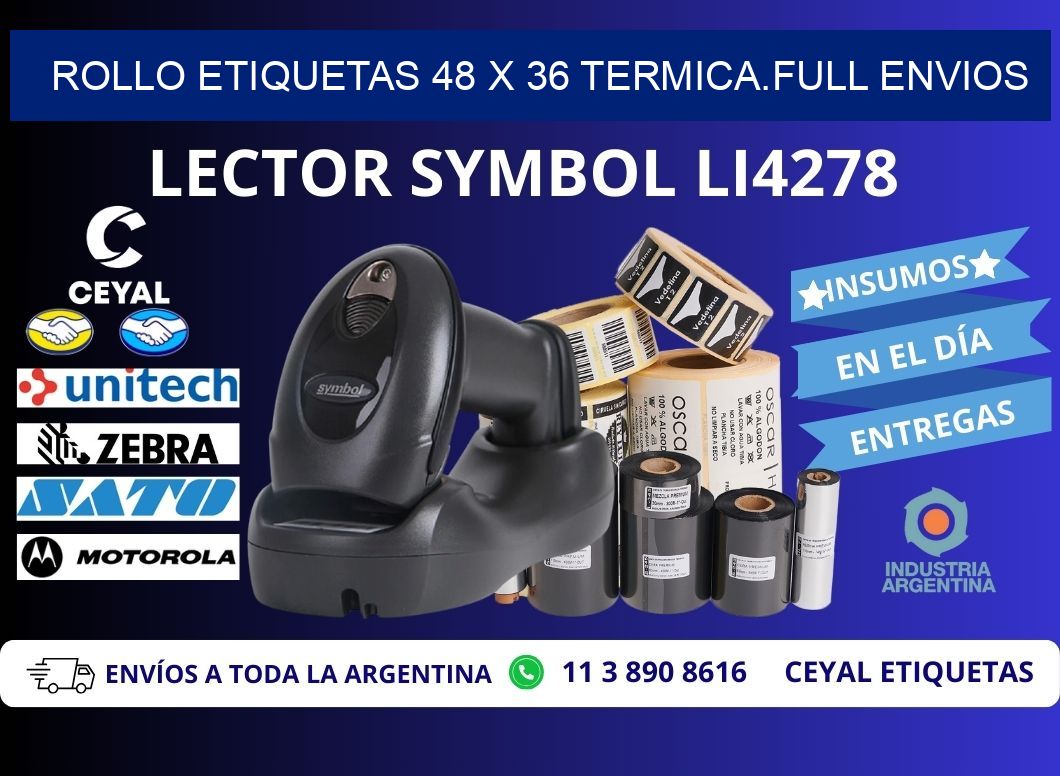 Rollo etiquetas 48 x 36 termica.full envios