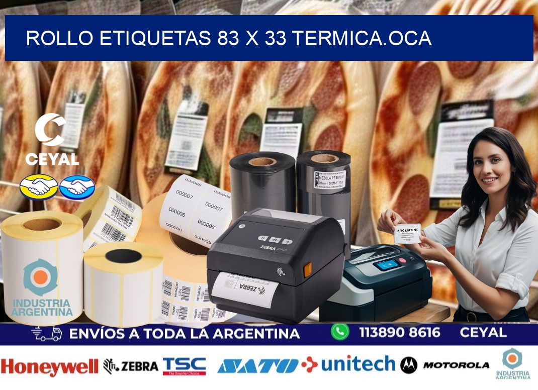 Rollo etiquetas 83 x 33 termica.OCA