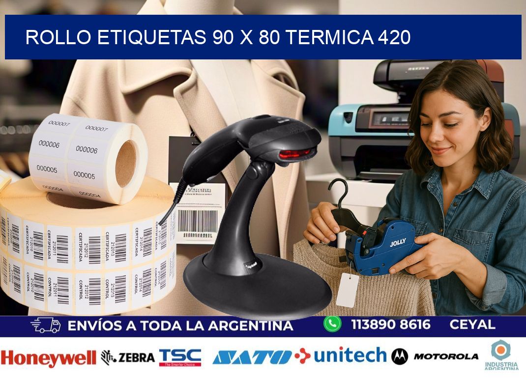 Rollo etiquetas 90 x 80 termica 420