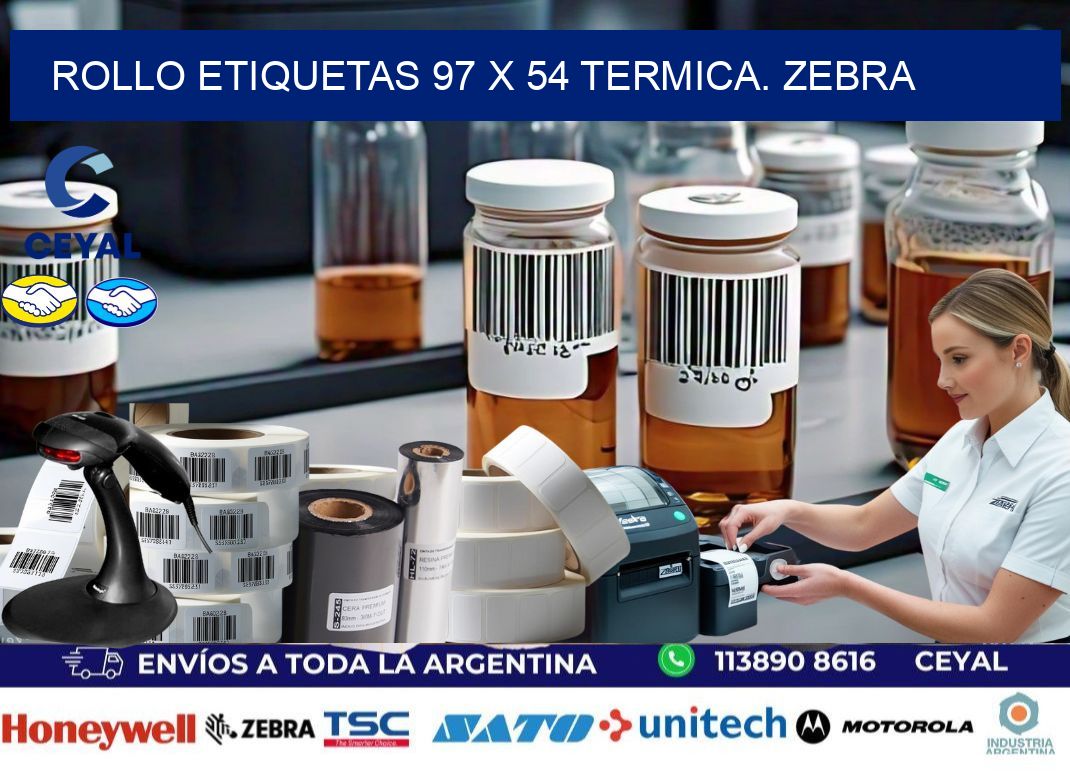 Rollo etiquetas 97 x 54 termica. zebra