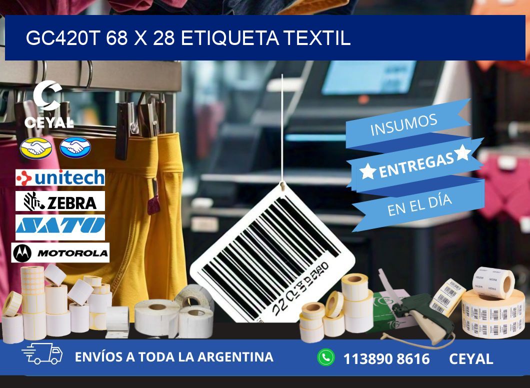 GC420T 68 x 28 ETIQUETA TEXTIL