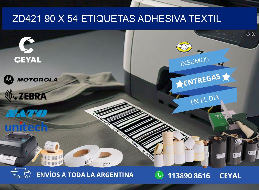 ZD421 90 x 54 ETIQUETAS ADHESIVA TEXTIL