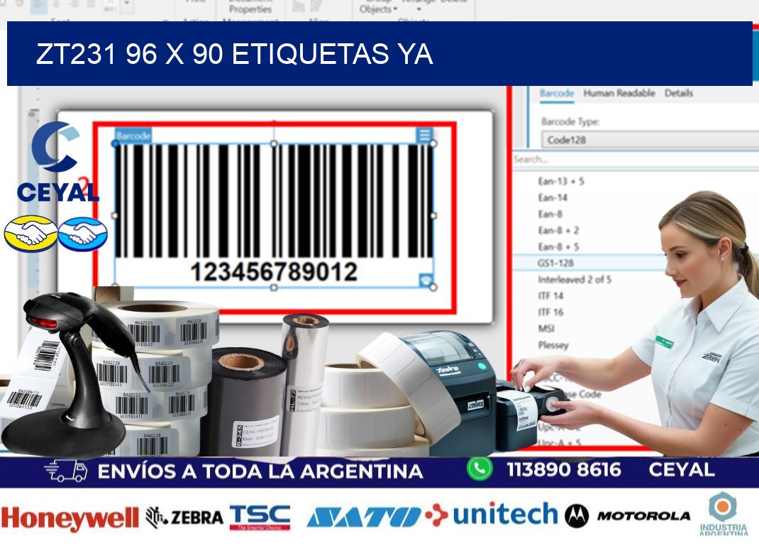 ZT231 96 x 90 ETIQUETAS YA