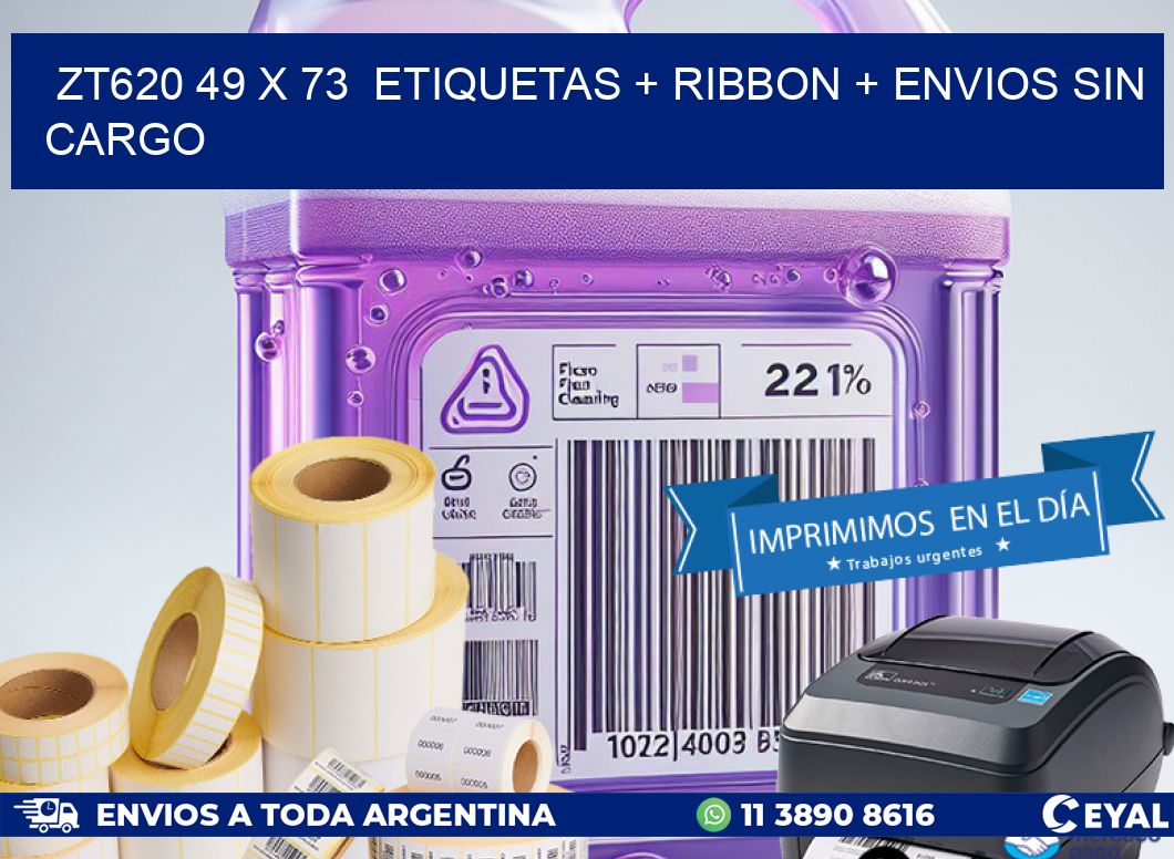 ZT620 49 x 73  etiquetas + ribbon + envios sin cargo