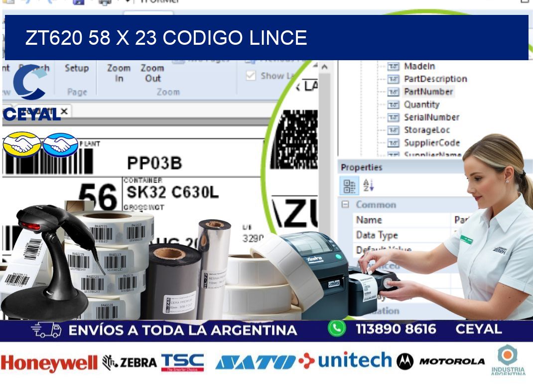 ZT620 58 x 23 CODIGO LINCE