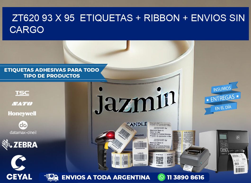 ZT620 93 x 95  etiquetas + ribbon + envios sin cargo