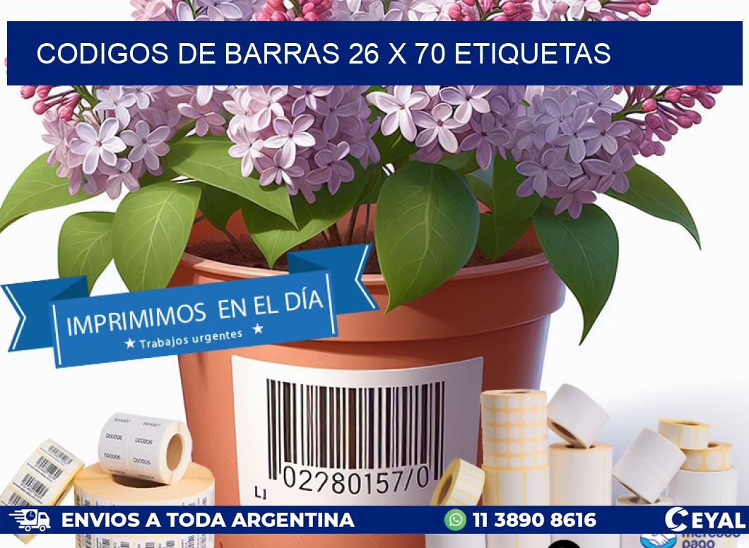 codigos de barras 26 x 70 etiquetas