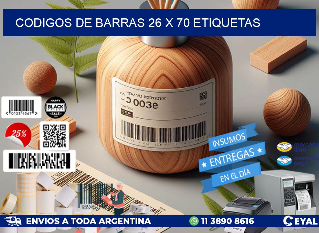codigos de barras 26 x 70 etiquetas
