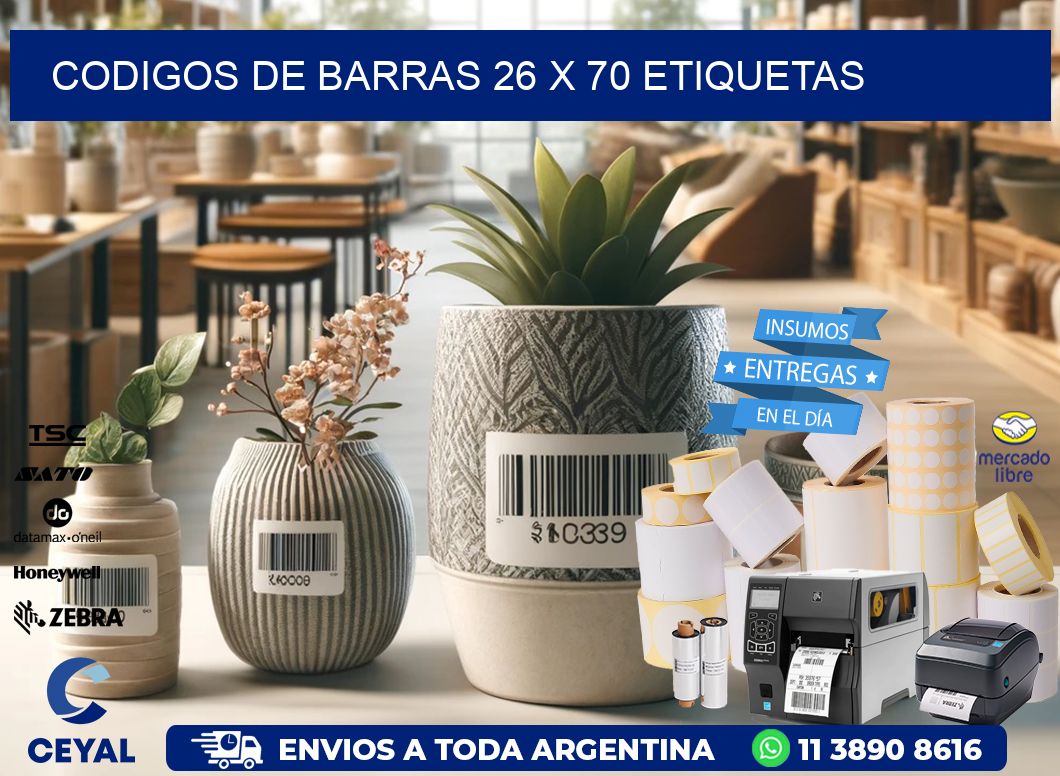 codigos de barras 26 x 70 etiquetas